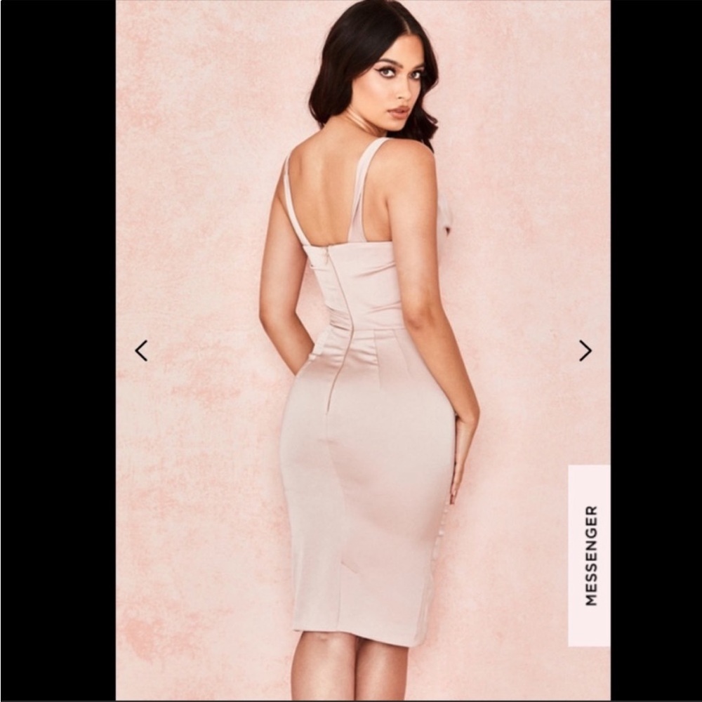 House of CB ‘Micaela’ Blush Draped Corset Dress NWOT - Picture 5 of 6